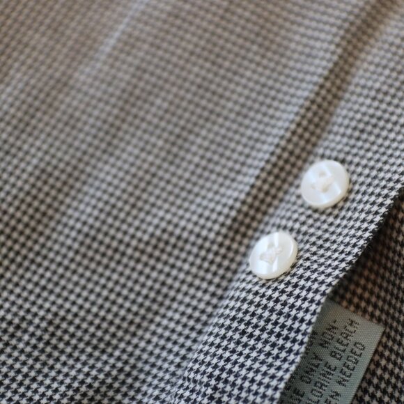 Alfani Men's Black and White small herringbone print Dress Shirt 17 1/2 34-35 - Picture 8 of 12